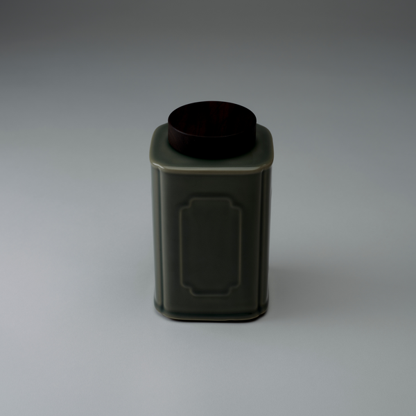 Longquan Celadon and Ebony Tea Canister
